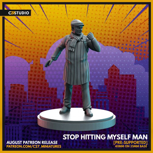 Stop Hitting Myself Man 40mm miniature (sculpted by C27 collectibles) (Crsis Protocol Proxy/Alternative)