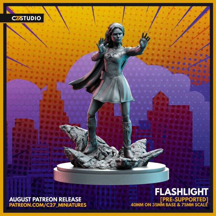 Starlight / Flashlight 40mm miniature (sculpted by C27 collectibles) (Crisis Protocol Proxy/Alternative)