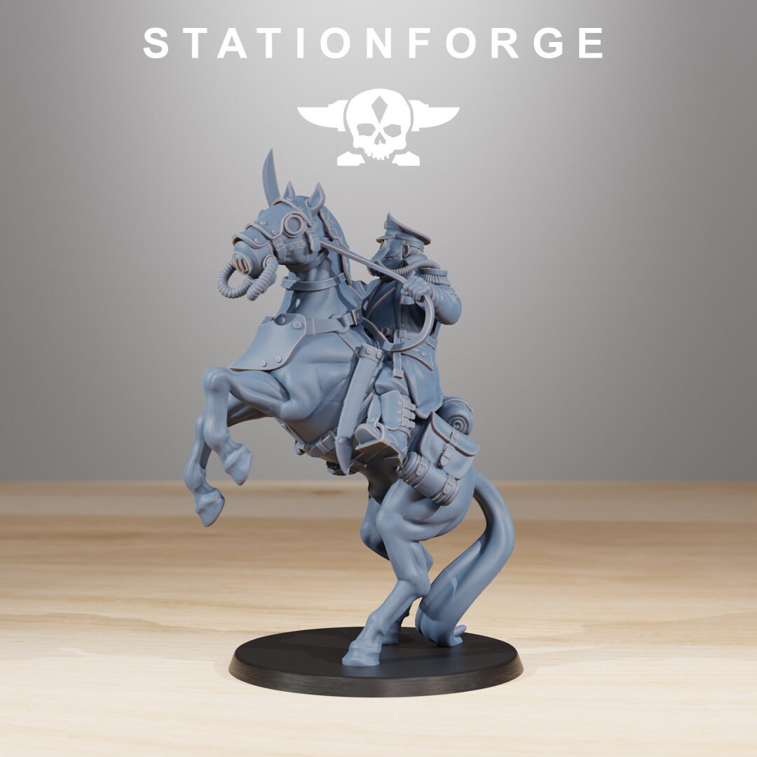 Grim Guard Cavalry Captain (sculpted by Stationforge)