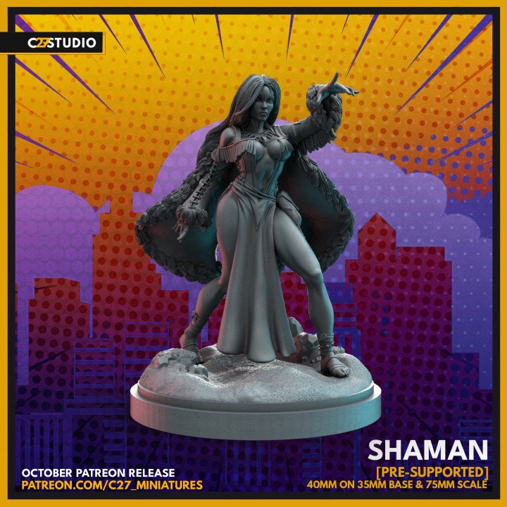 Talisman / Shaman 40mm miniature (sculpted by C27 collectibles) (Crisis Protocol Proxy/Alternative)