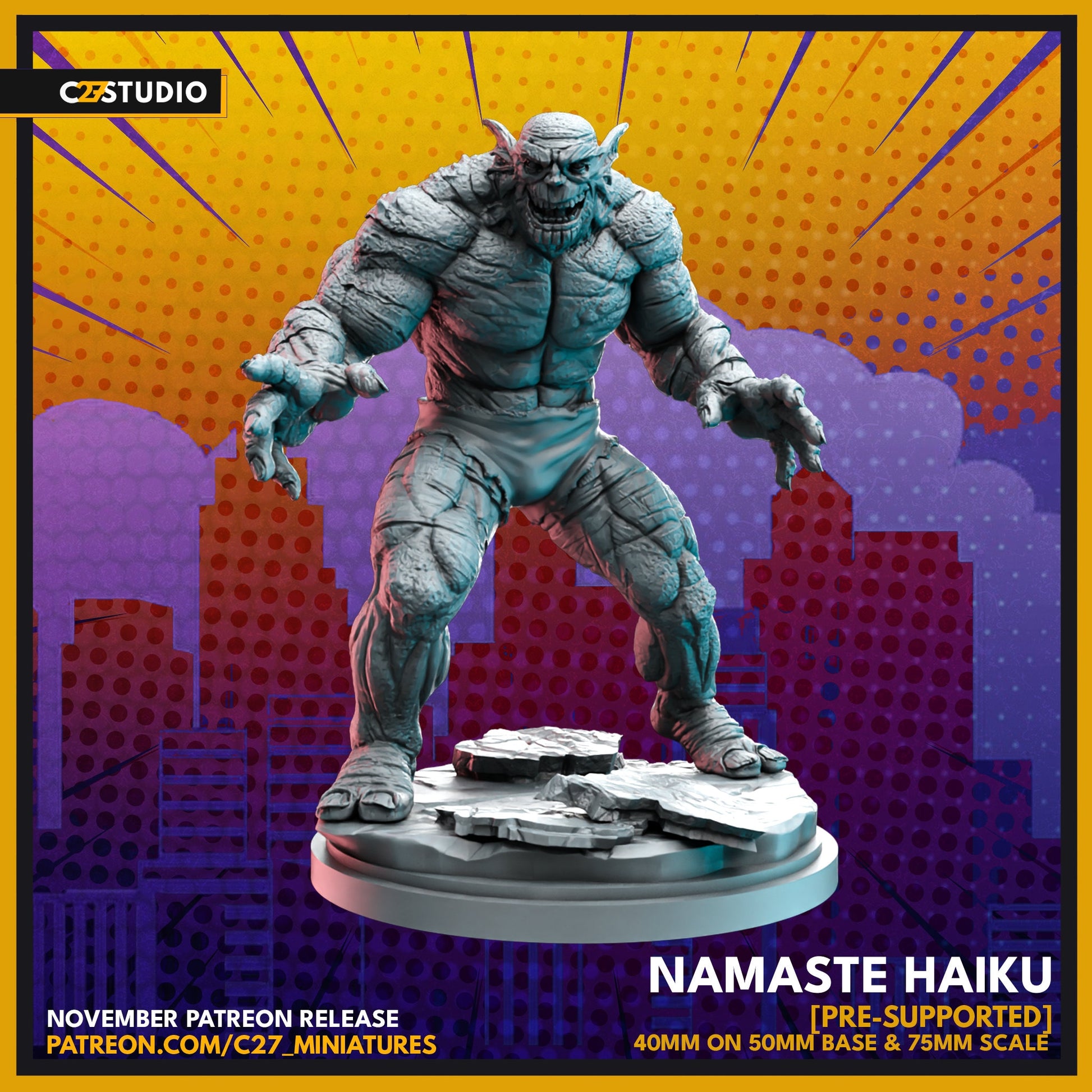 Abomination / Namaste Haiku 40mm miniature (sculpted by C27 collectibles) (Crisis Protocol Proxy/Alternative)