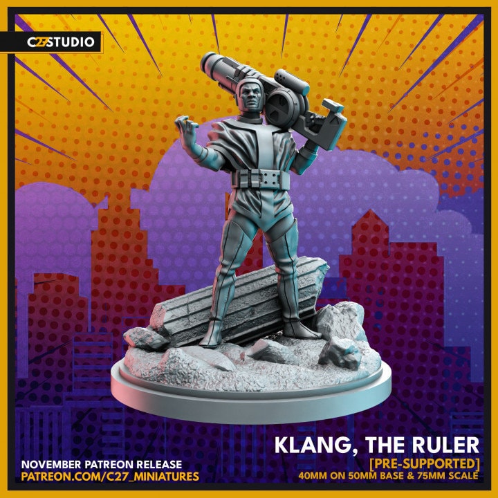 Kang the Conqueror / Krang the Ruler 40mm miniature (sculpted by C27 collectibles) (Crisis Protocol Proxy/Alternative)