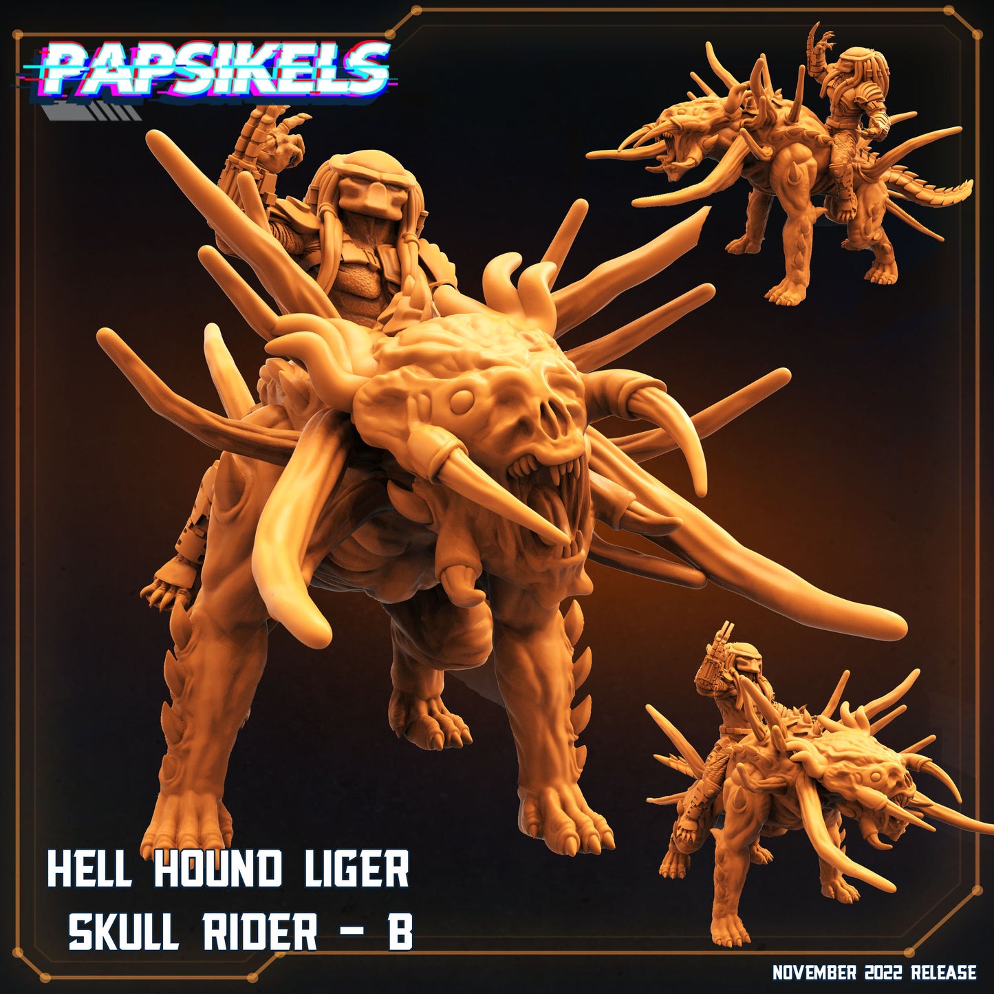 Hell Hound Liger Skull Rider B - Predator Fan Art (sculpted by Papsikels)