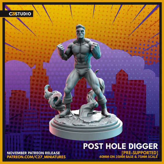 Piledriver / Post Hole Digger 40mm miniature (sculpted by C27 collectibles) (Crisis Protocol Proxy/Alternative)