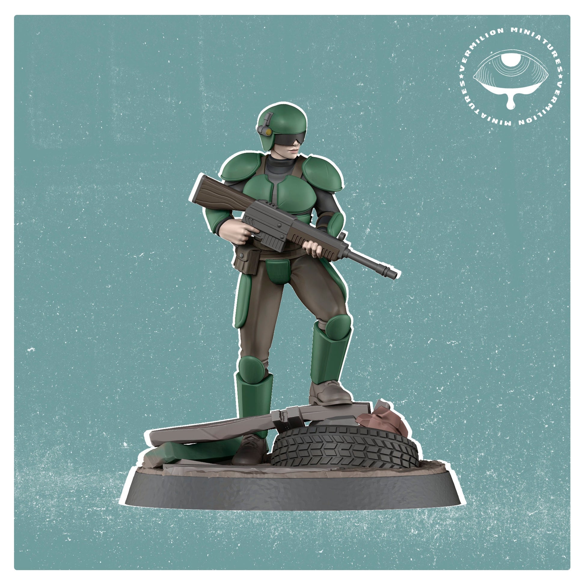 Wastelanders - Combat Armour (female) (Sculpted by Vermillion Miniatures)