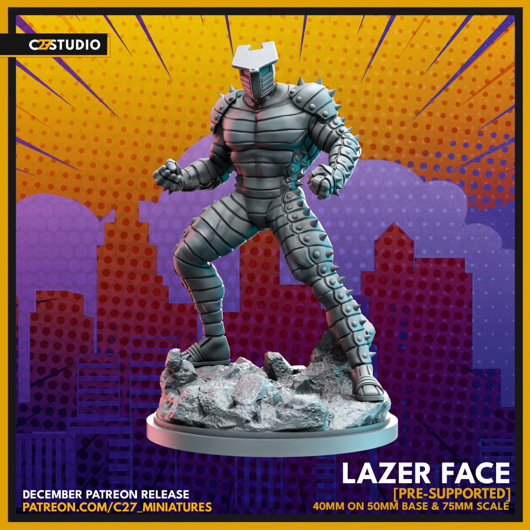 Destroyer / Lazer Face 40mm miniature (sculpted by C27 collectibles) (Crisis Protocol Proxy/Alternative)