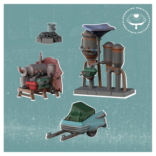 Wastelanders - Terrain set (Sculpted by Vermillion Miniatures)