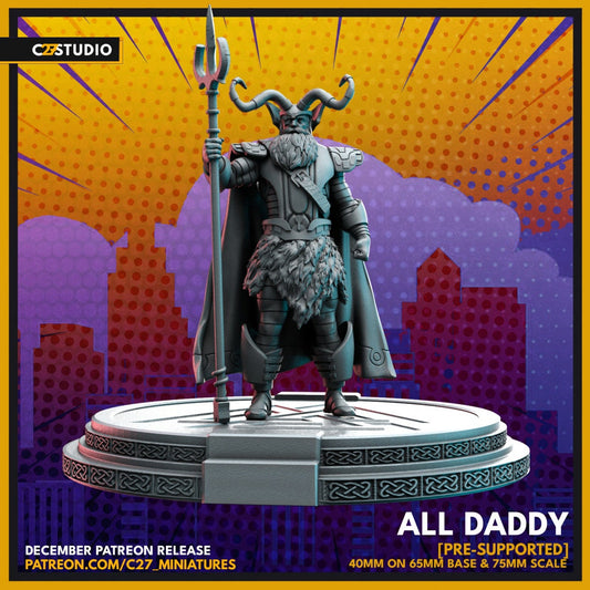 Odin / All Daddy 40mm miniature (sculpted by C27 collectibles) (Crisis Protocol Proxy/Alternative)