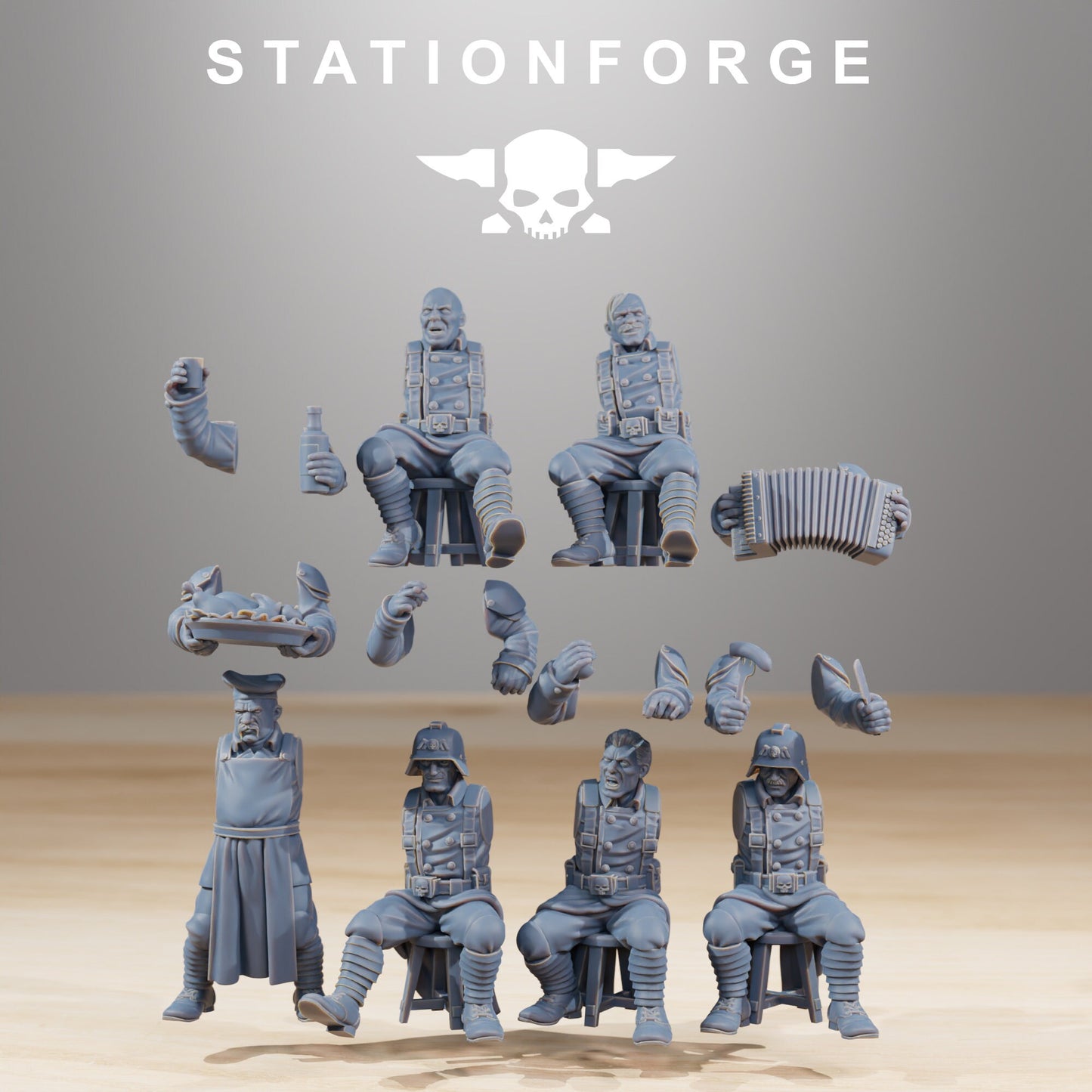 Grim Guard Comrades Diorama (6) (sculpted by Stationforge)