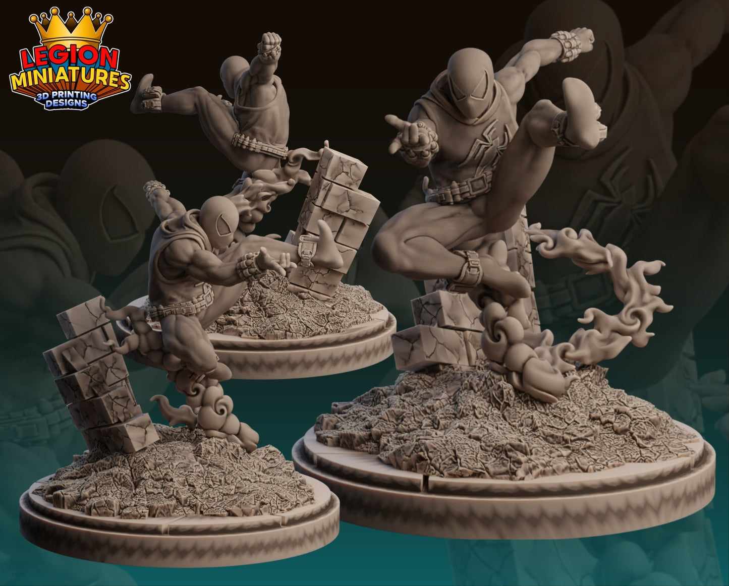 Scarlet Spider Fan Art 40mm Miniature (Sculpted by Legion Miniatures) (Crisis Protocol Proxy/Alternative)