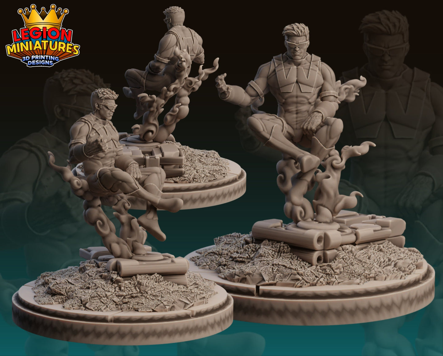 Wonder Man Fan Art 40mm Miniature (Sculpted by Legion Miniatures) (Crisis Protocol Proxy/Alternative)