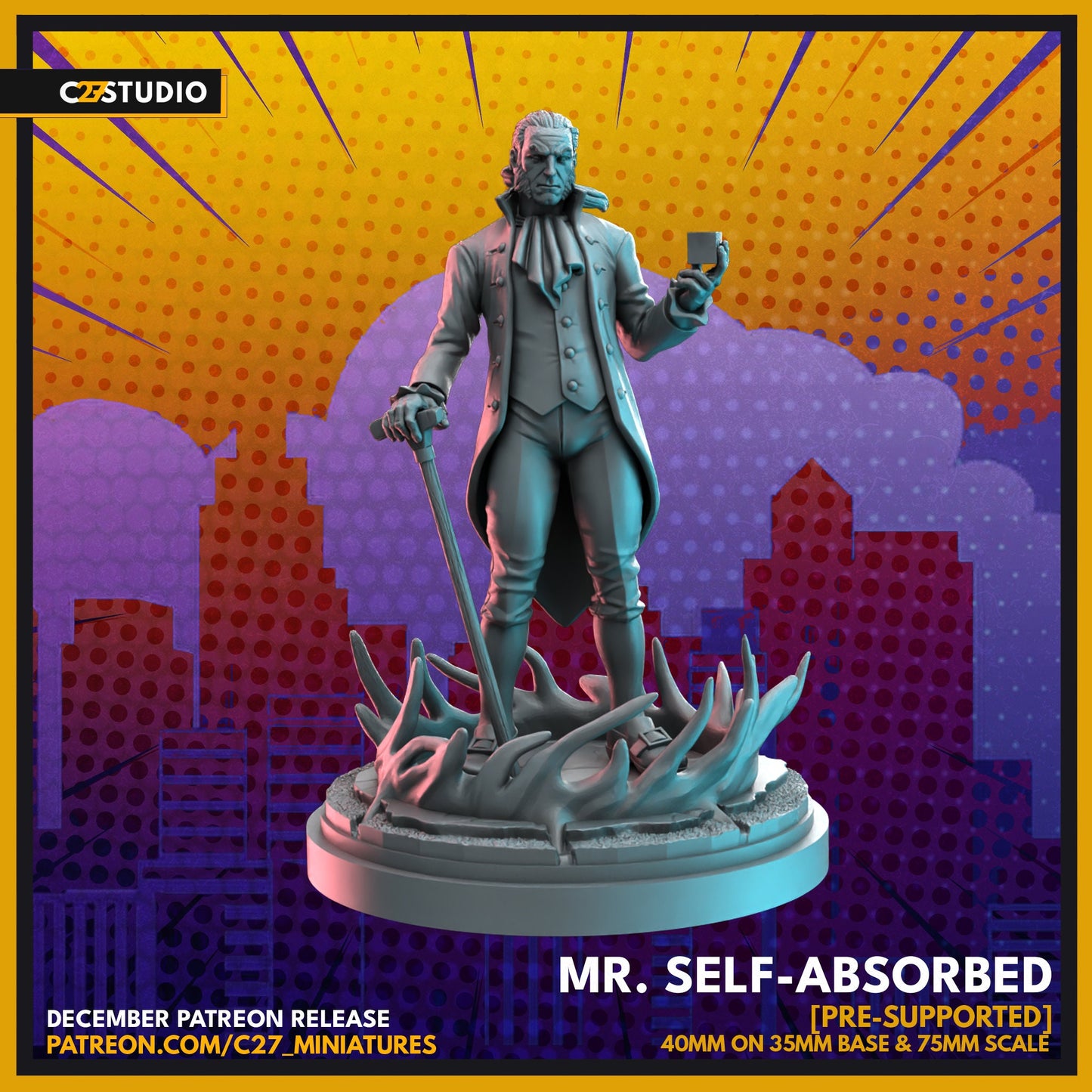 Sebastian Shaw / Mr Self-Absorbed 40mm miniature (sculpted by C27 collectibles) (Crisis Protocol Proxy/Alternative)