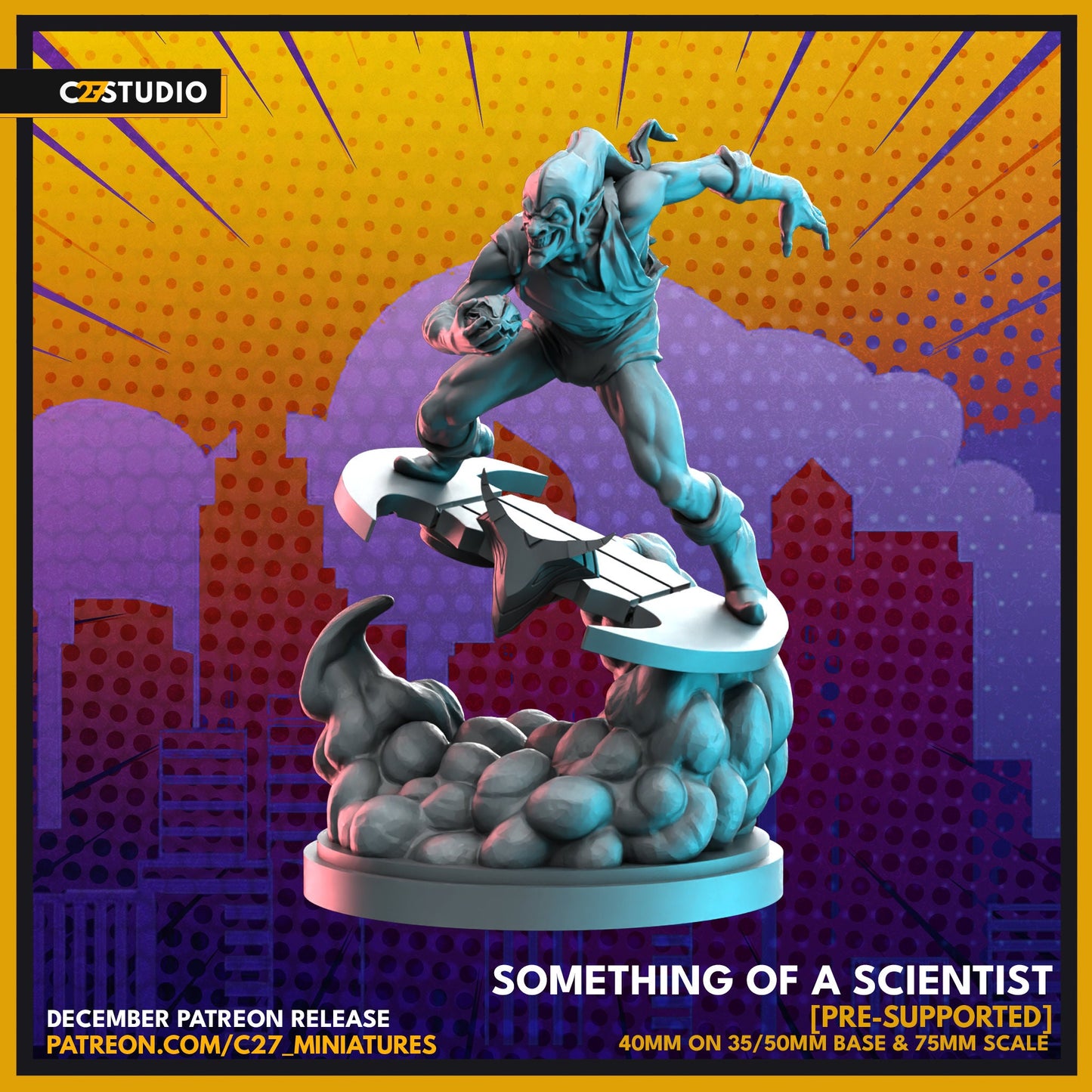 Green Goblin / Something of a Scientist 40mm miniature (sculpted by C27 collectibles) (Crisis Protocol Proxy/Alternative)