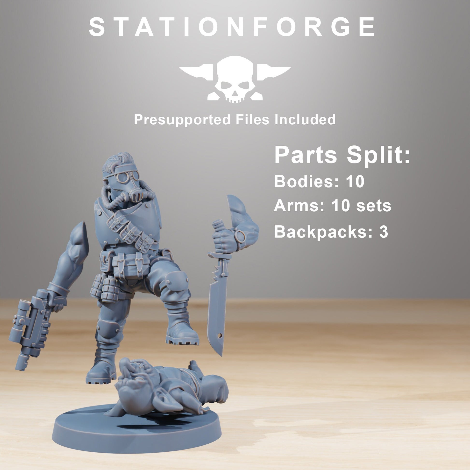 Grimguard Hunters - set of 10 (with Ogre) (sculpted by Stationforge)