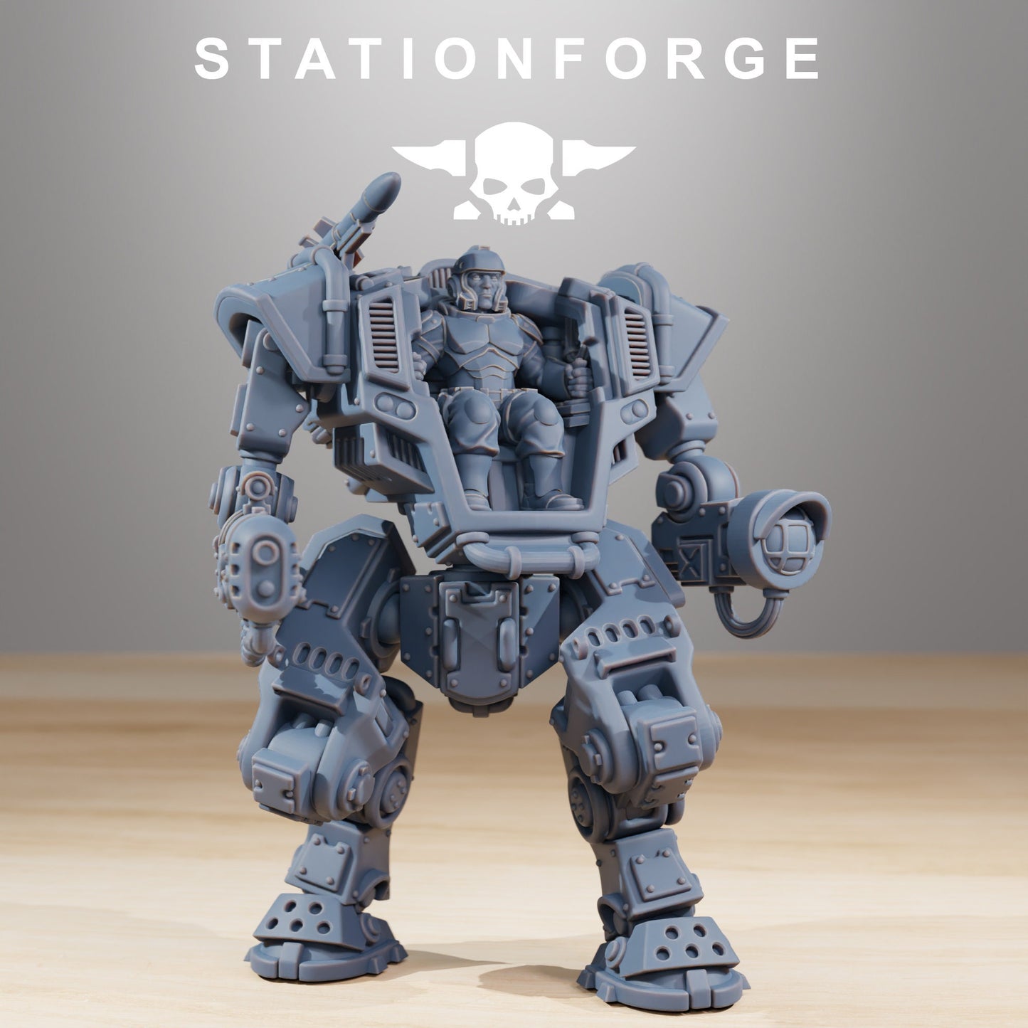 National Guard Warmech (1) & Pilot (sculpted by Stationforge)
