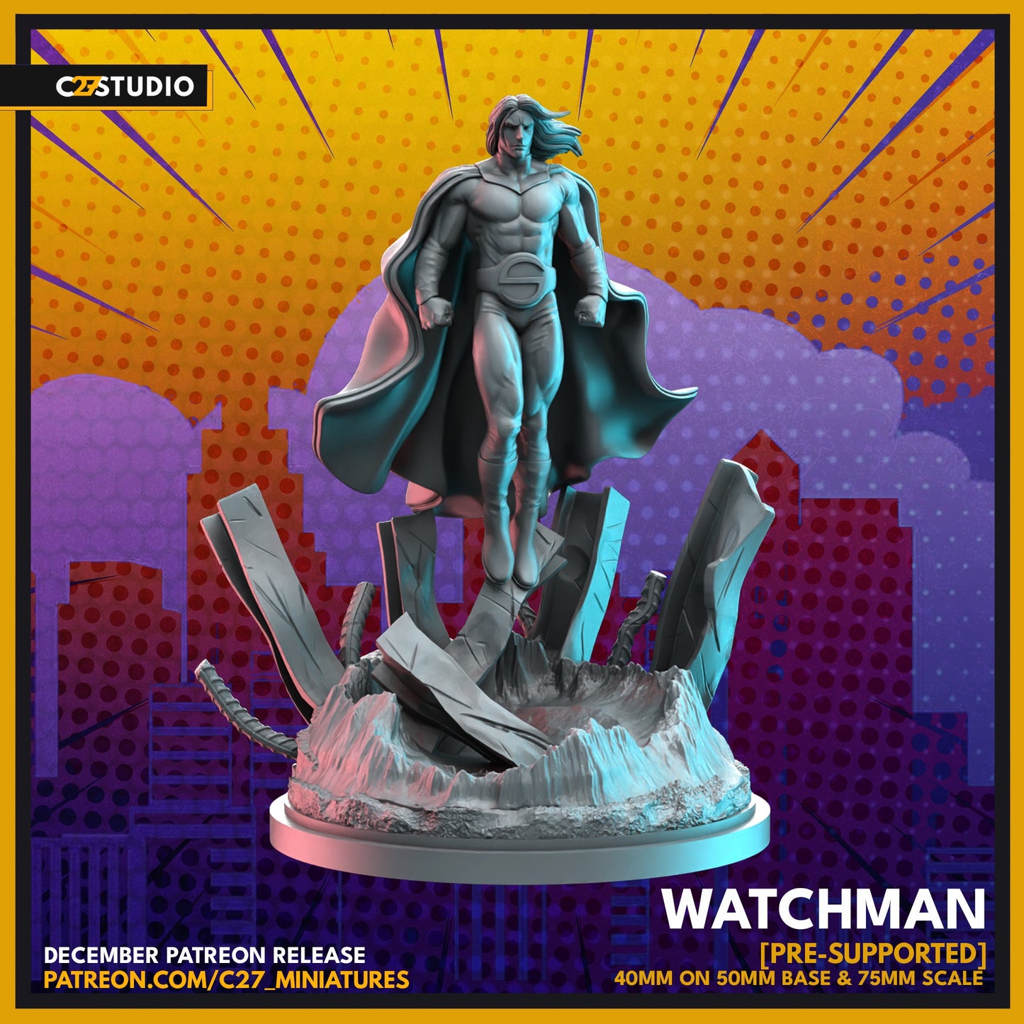 Sentry / Watchman 40mm miniature (sculpted by C27 Studios) (Crisis Protocol Proxy/Alternative)