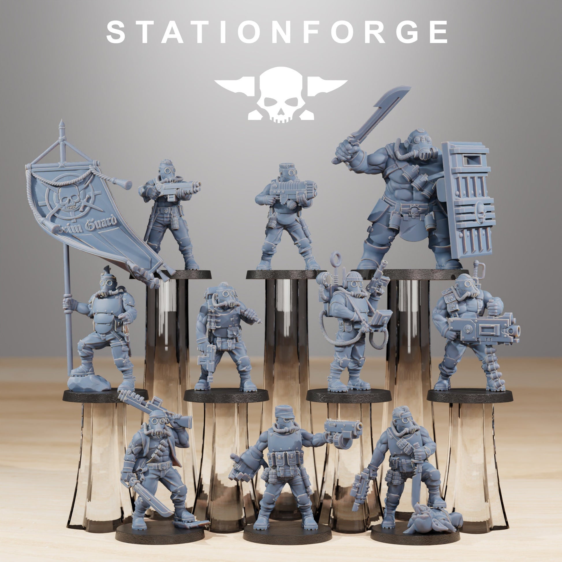 Grimguard Hunters - set of 10 (with Ogre) (sculpted by Stationforge)