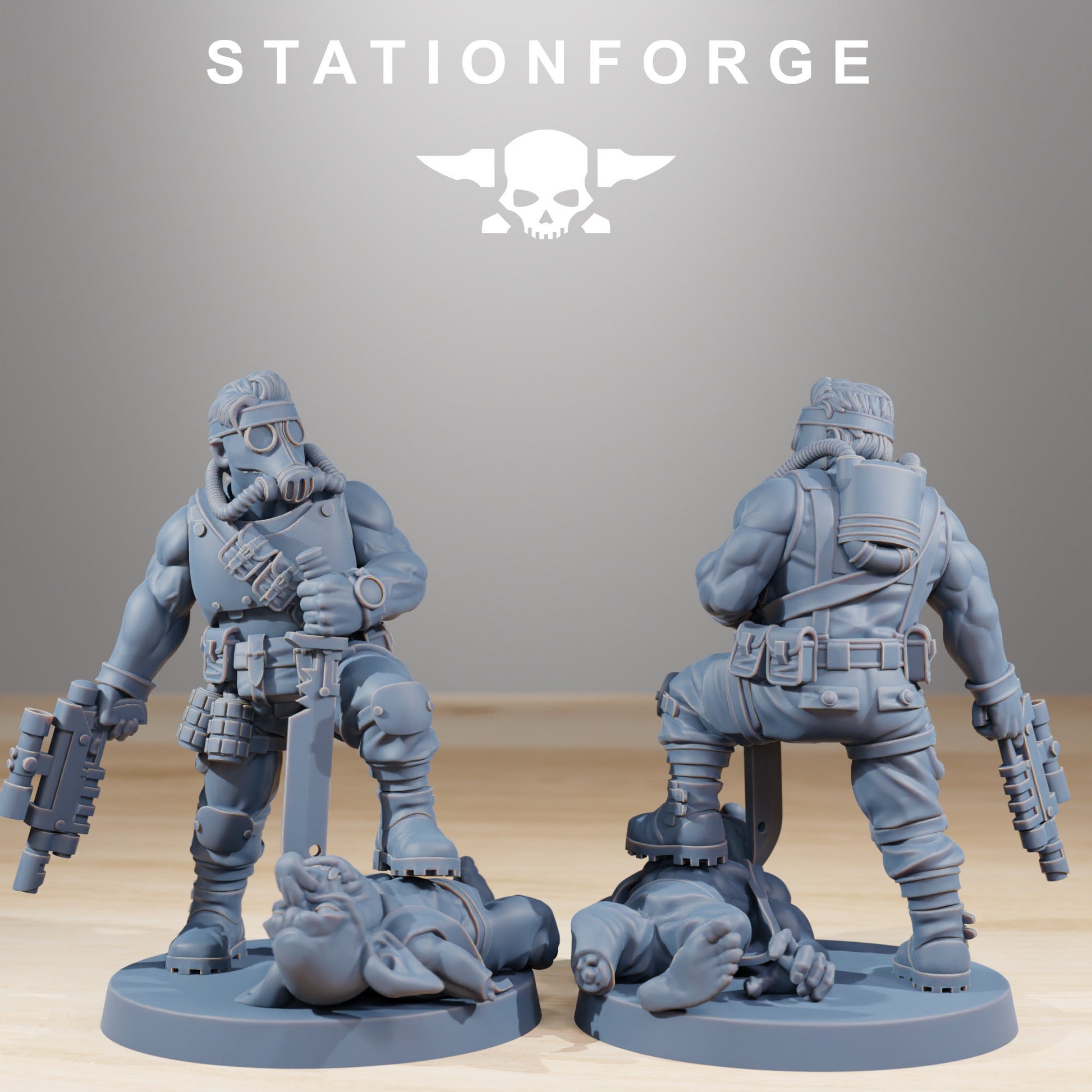 Grimguard Hunters - set of 10 (with Ogre) (sculpted by Stationforge)