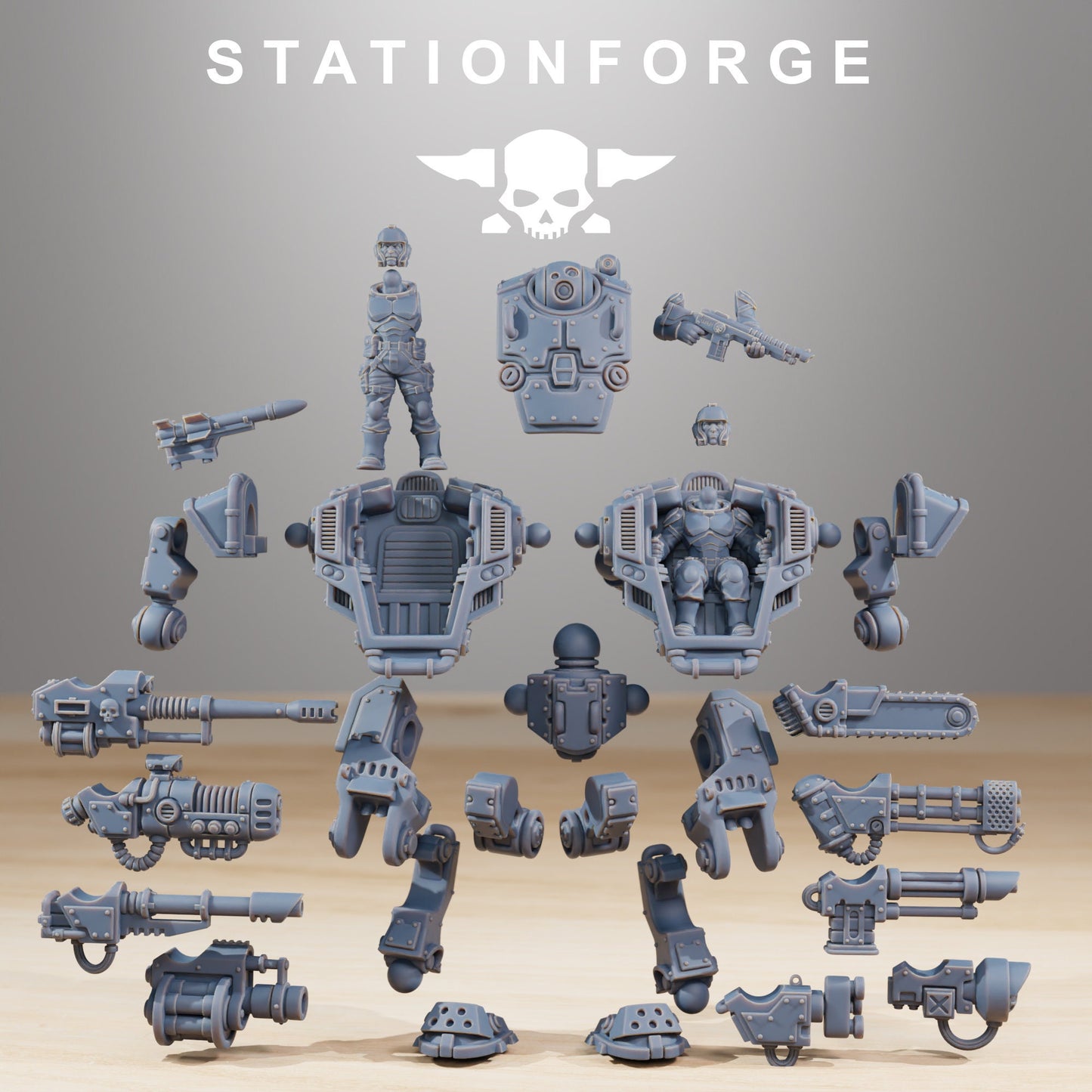 National Guard Warmech (1) & Pilot (sculpted by Stationforge)