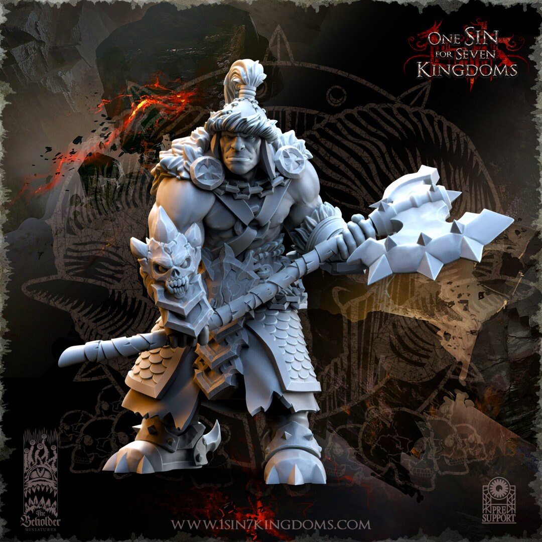 Astarii Barbarian Warlord (sculpted by Beholder Miniatures)