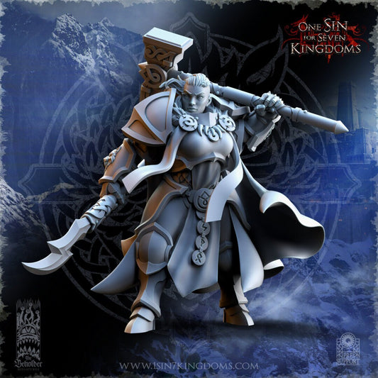 Valeskya, Stormwolf Captain (sculpted by Beholder Miniatures)