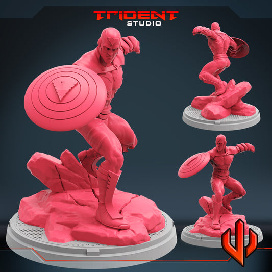 Phoenix Force Captain America (Fan art sculpted by Trident Studio) (Crisis Protocol Proxy/Alternative)