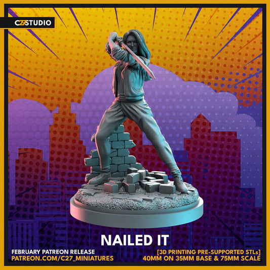 Coleen Wing / Nailed It 40mm miniature (sculpted by C27 collectibles) (Crisis Protocol Proxy/Alternative)