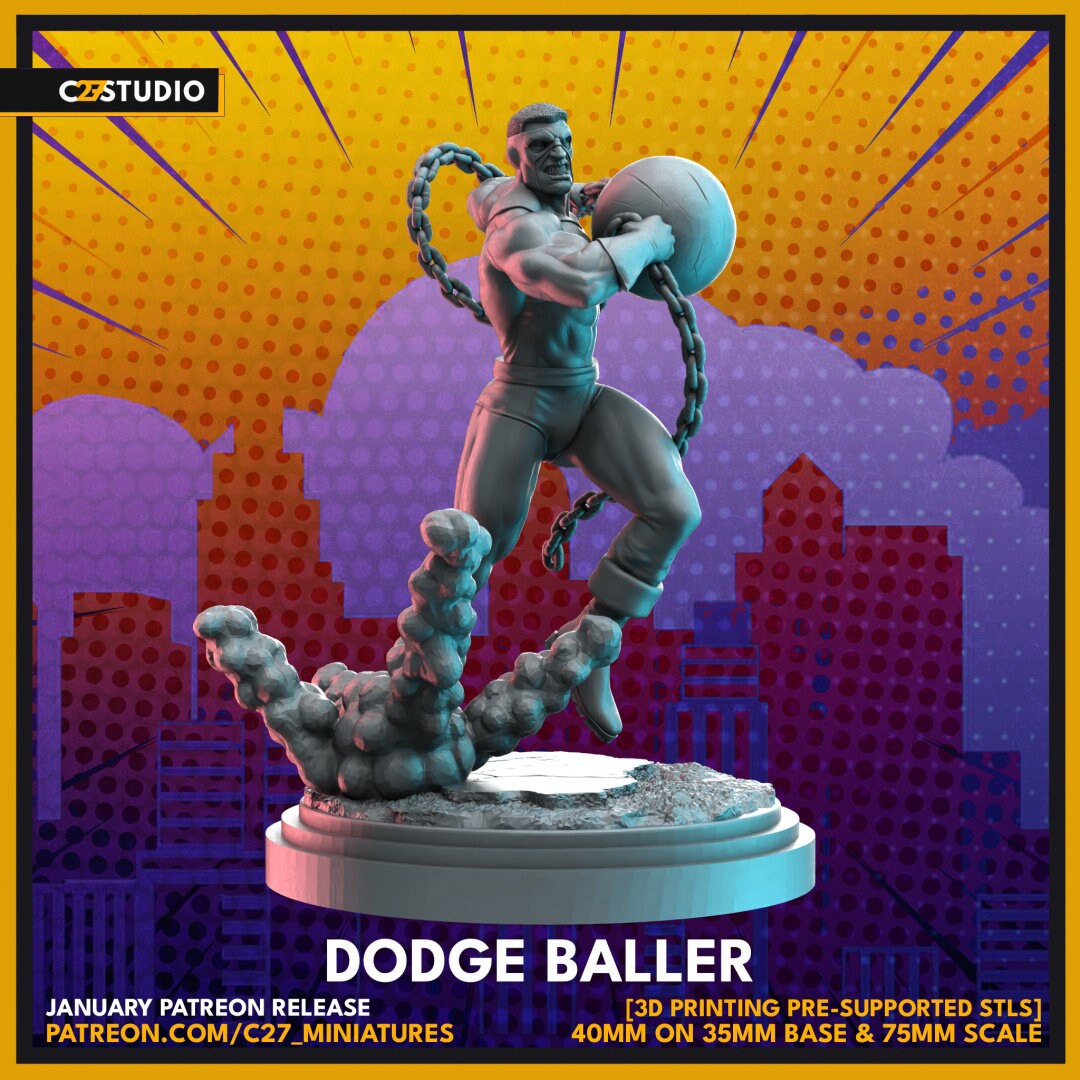 Thunderball / Dodge Baller 40mm miniature (sculpted by C27 collectibles) (Crisis Protocol Proxy/Alternative)