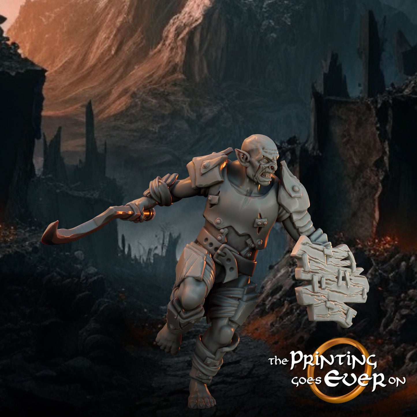 Assault Orc Fighter B - Forces of Evil - Vol. 1(sculpted by Print Goes Ever On)