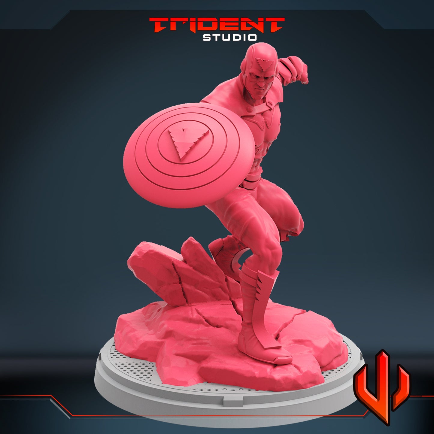 Phoenix Force Captain America (Fan art sculpted by Trident Studio) (Crisis Protocol Proxy/Alternative)