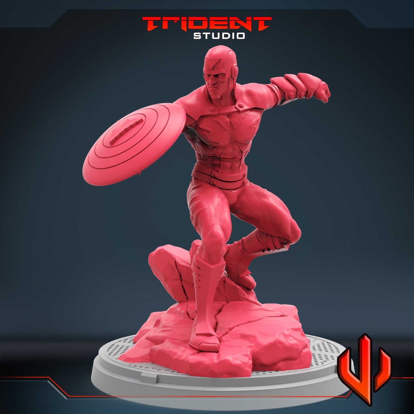 Phoenix Force Captain America (Fan art sculpted by Trident Studio) (Crisis Protocol Proxy/Alternative)