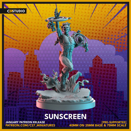 Sunspot / Sunscreen 40mm miniature (sculpted by C27 collectibles) (Crisis Protocol Proxy/Alternative)