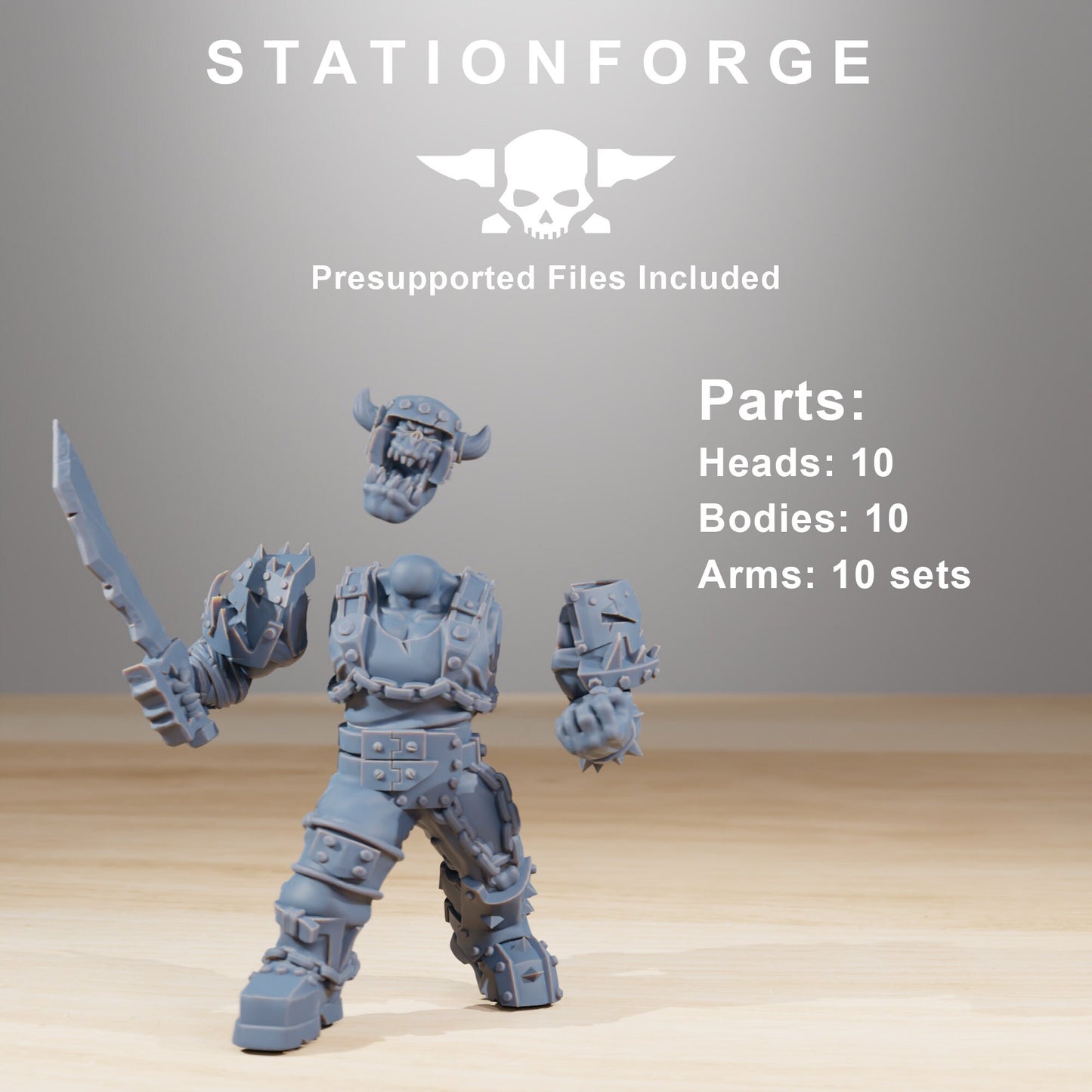 Orkaz Berserkers - set of 10 (sculpted by Stationforge)