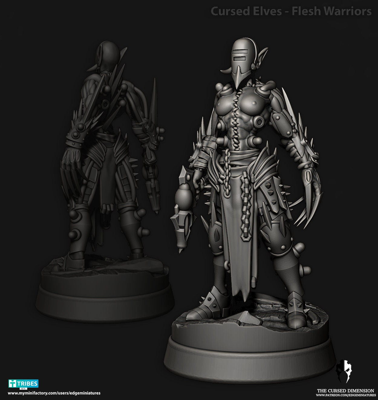Flesh Warrior Squad - Cursed Elves - Set of 8 (Sculpted by Edge Miniatures)