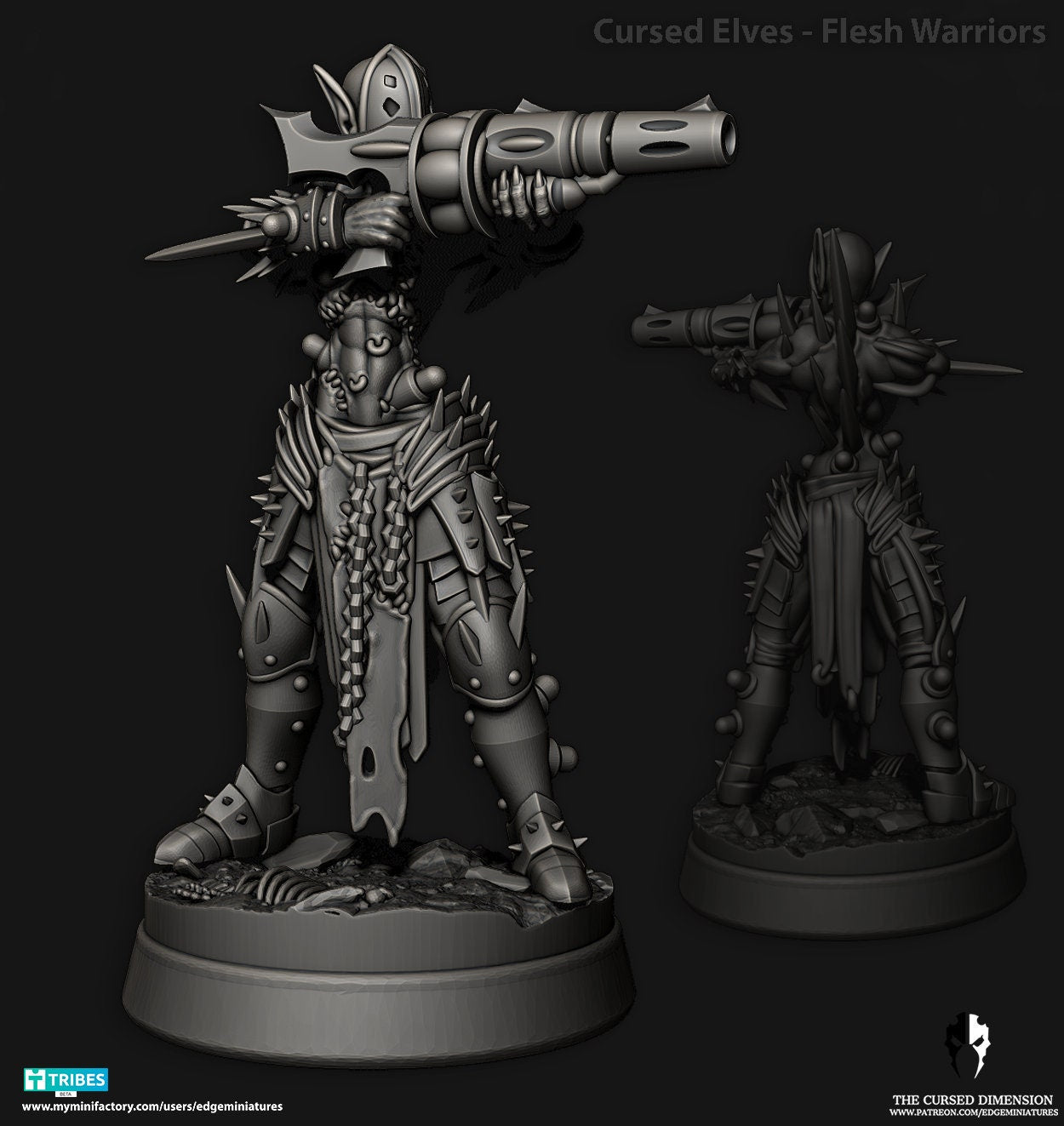 Flesh Warrior Squad - Cursed Elves - Set of 8 (Sculpted by Edge Miniatures)