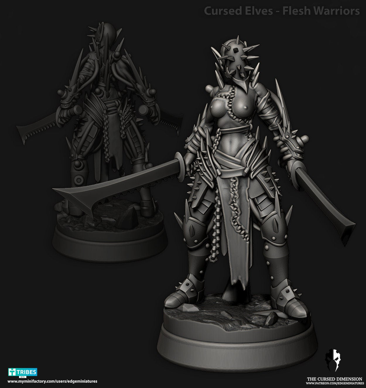 Flesh Warrior Squad - Cursed Elves - Set of 8 (Sculpted by Edge Miniatures)