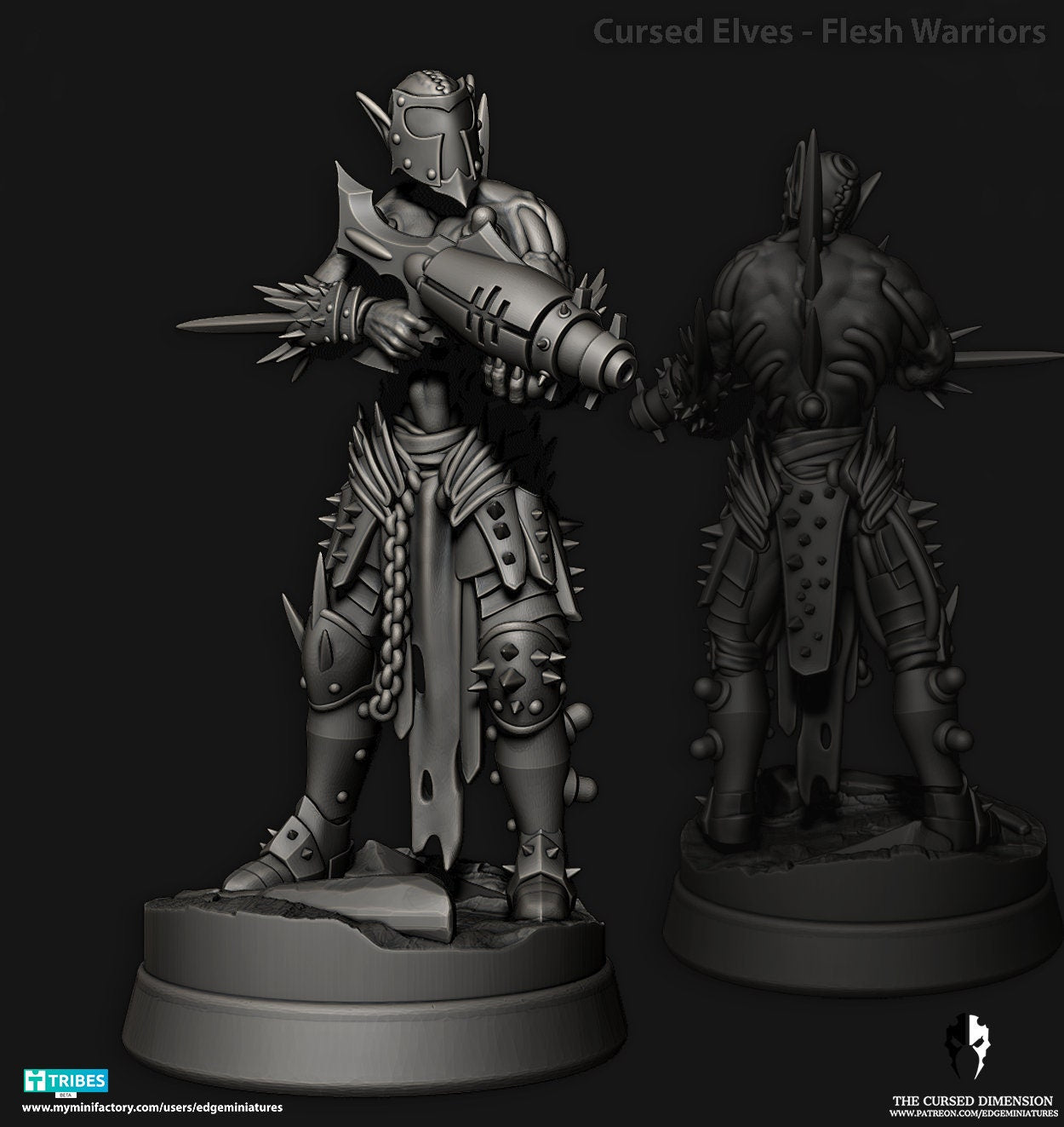 Flesh Warrior Squad - Cursed Elves - Set of 8 (Sculpted by Edge Miniatures)
