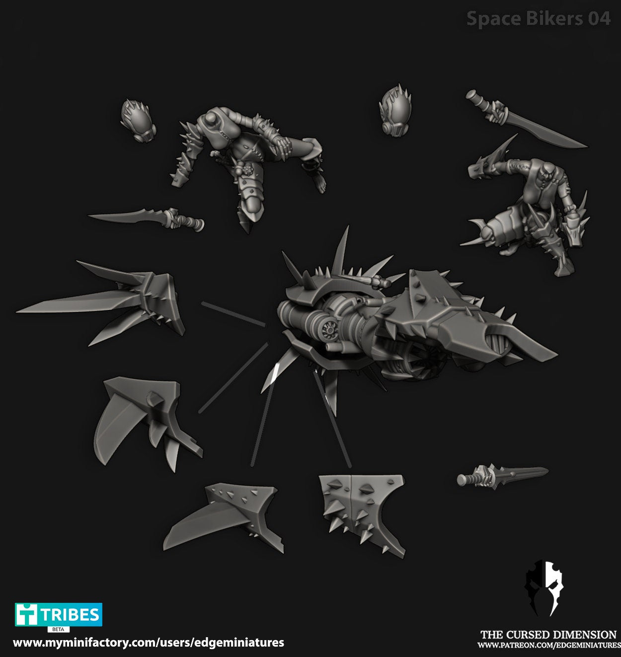 Space Bikers 04 - Cursed Elves (Sculpted by Edge Miniatures)