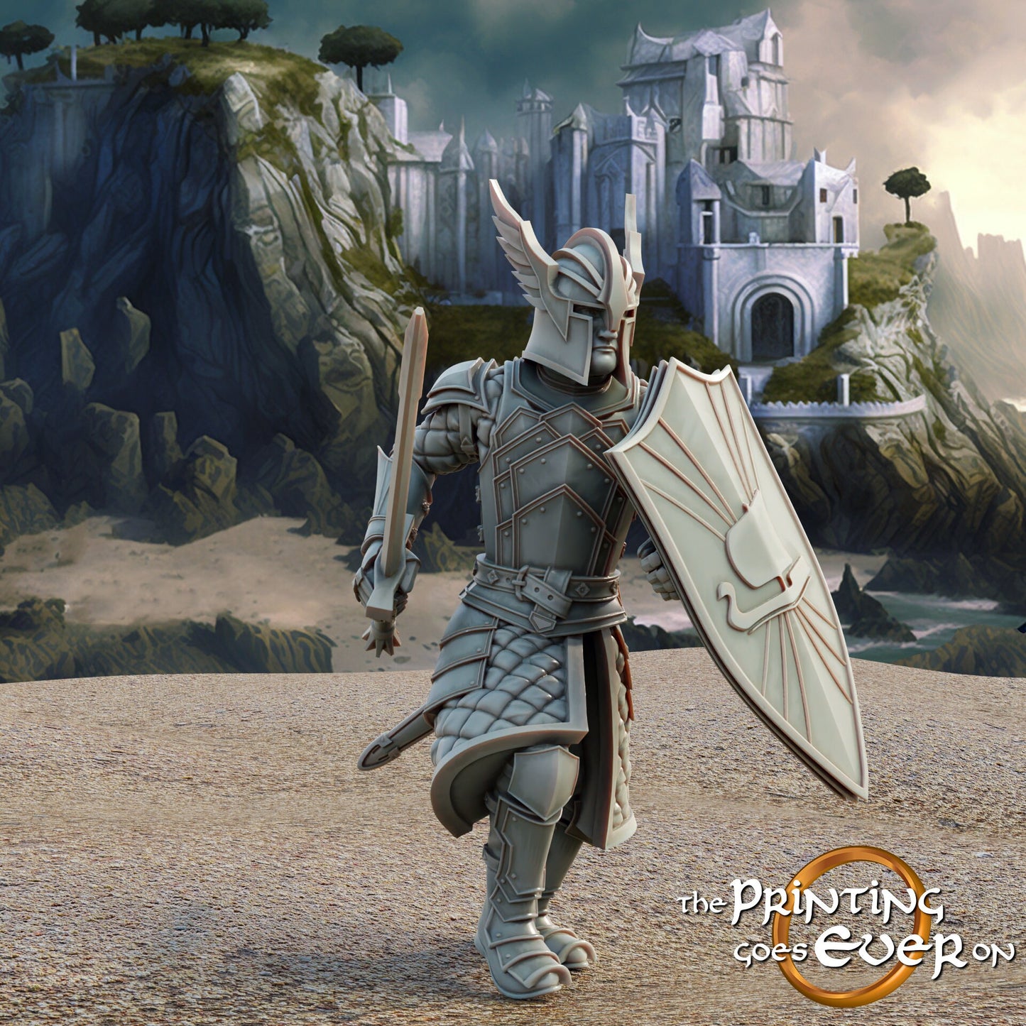 Swan Knight on Foot - Pose A (sculpted by Print Goes Ever On)