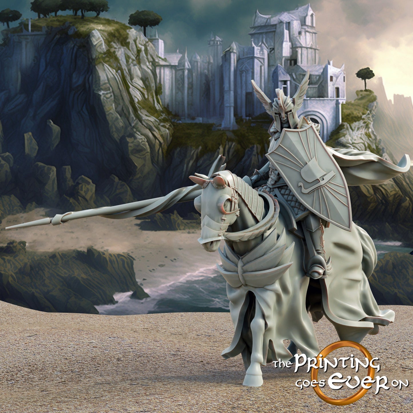 Swan Knight Prince Mounted (sculpted by Print Goes Ever On)