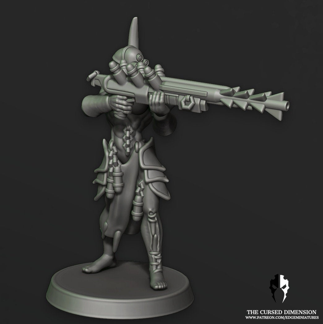 Warrior Squad - All Females - Cursed Elves - Set of 8 (Sculpted by Edge Miniatures)