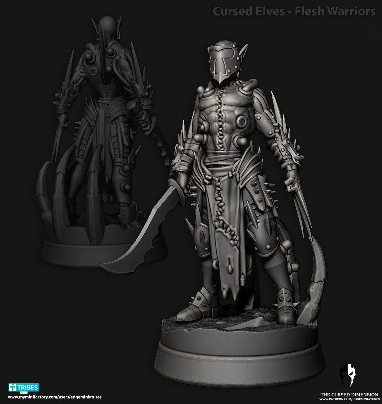 Flesh Warrior Squad - Cursed Elves - Set of 8 (Sculpted by Edge Miniatures)