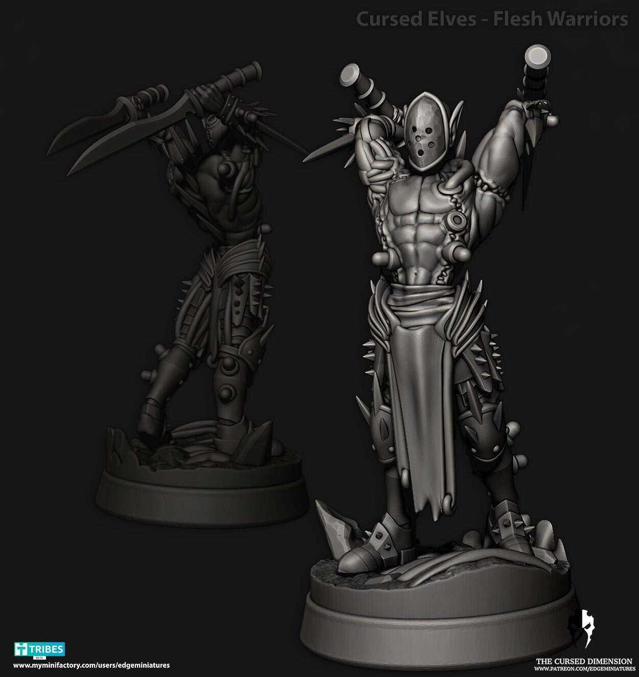Flesh Warrior Squad - Cursed Elves - Set of 8 (Sculpted by Edge Miniatures)