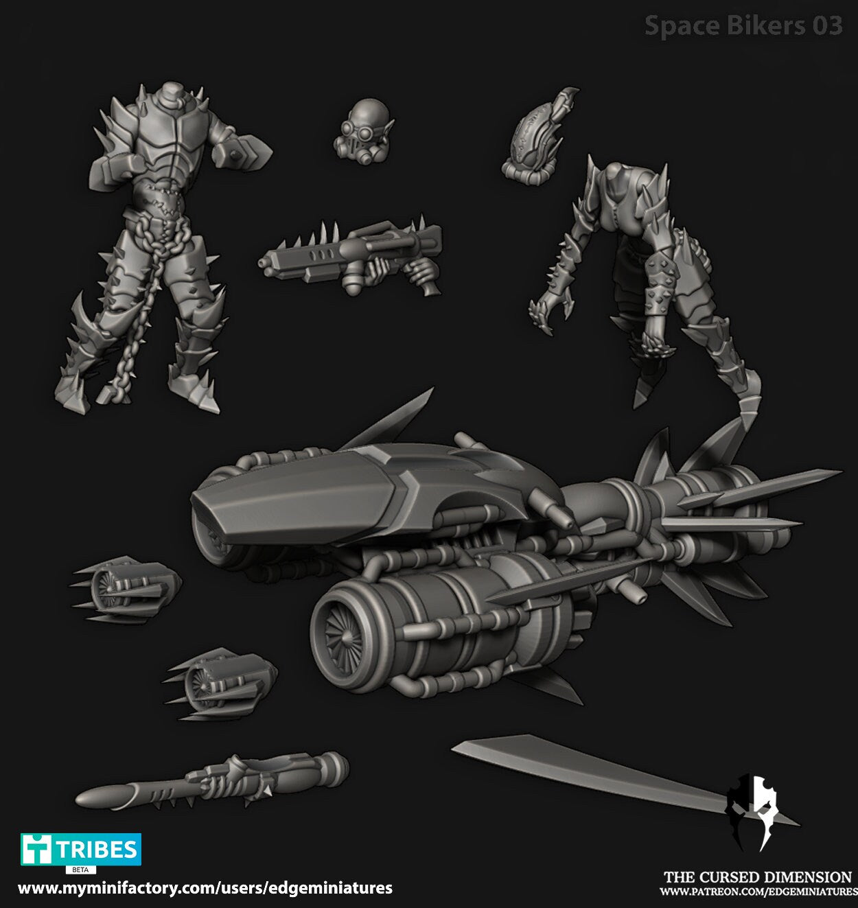 Space Bikers 03 - Cursed Elves (Sculpted by Edge Miniatures)