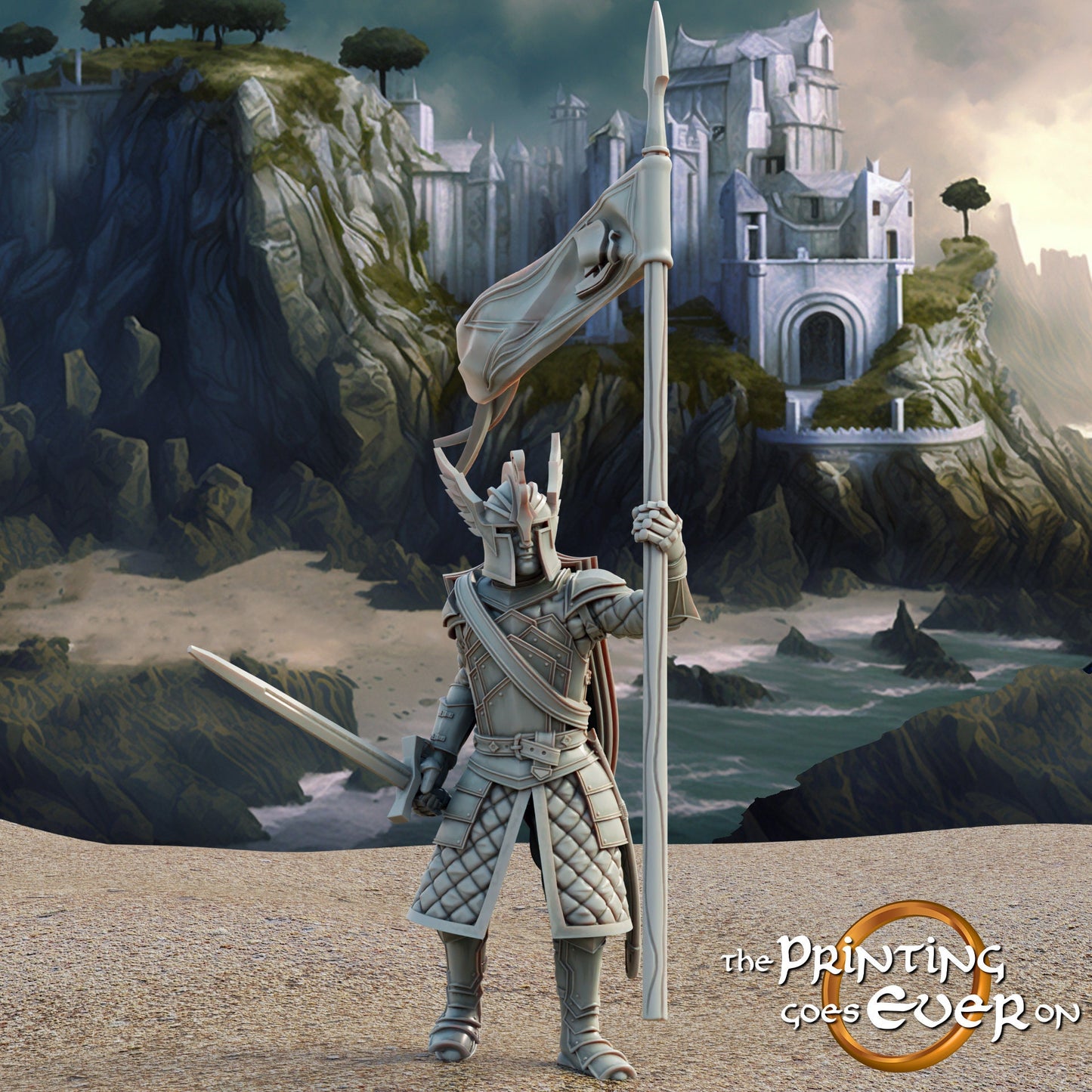 Swan Knight on Foot - Bannerman (sculpted by Print Goes Ever On)