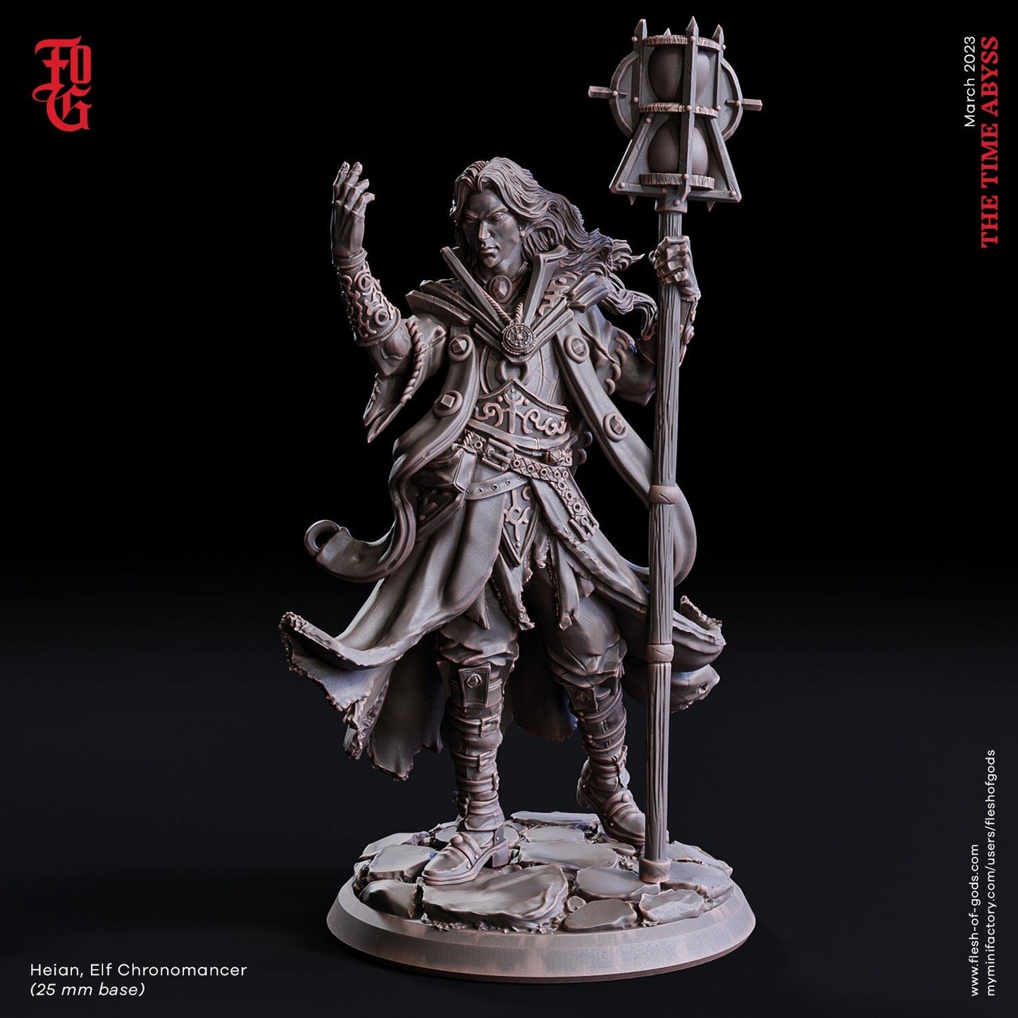 Heian, Elf Chronomancer - The Time Abyss (sculpted by Flesh of Gods miniatures)