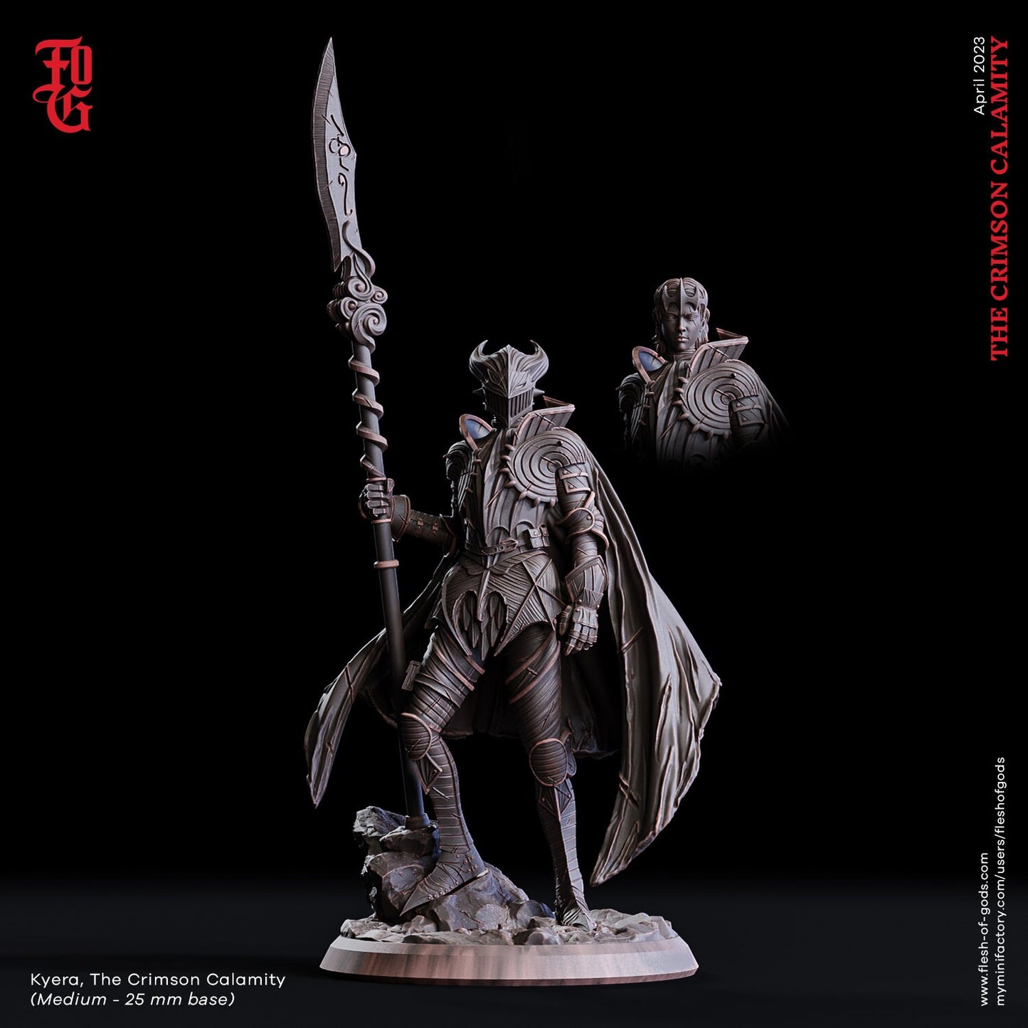 Kyera - The Crimson Calamity (sculpted by Flesh of Gods miniatures)