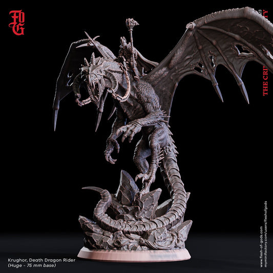 Krughor, Death Dragon Rider - The Crimson Calamity (sculpted by Flesh of Gods miniatures)
