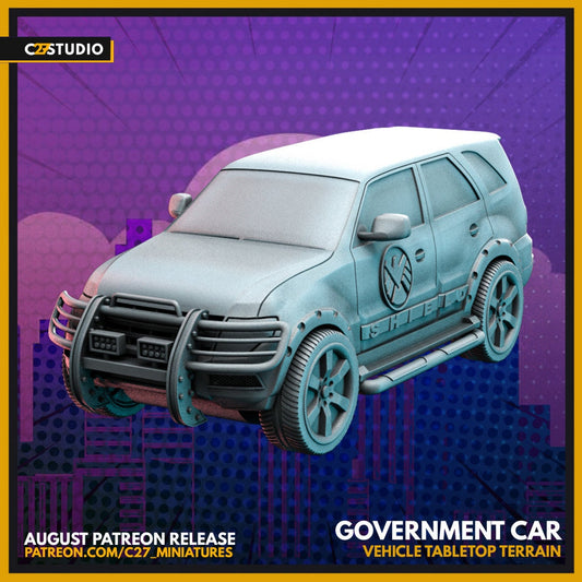 Government Car 40mm miniature (sculpted by C27 collectibles) (Crisis Protocol Proxy/Alternative)