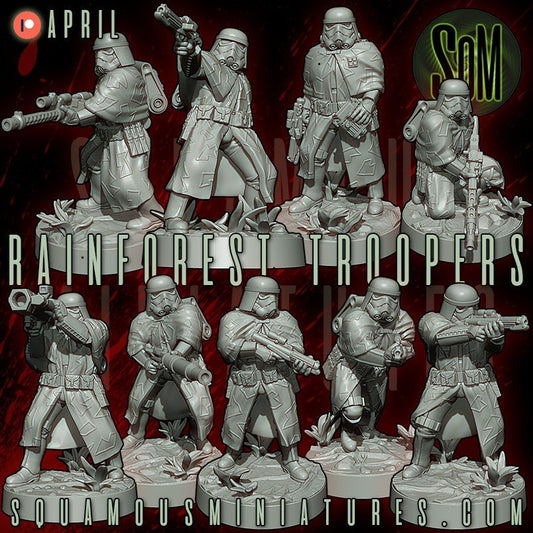 Rainforest Troopers - Set of 9 (Sculpted by Squamous Miniatures)